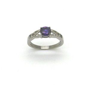 NEW February Celtic Birthstone Ring, Steel Celtic Ring
